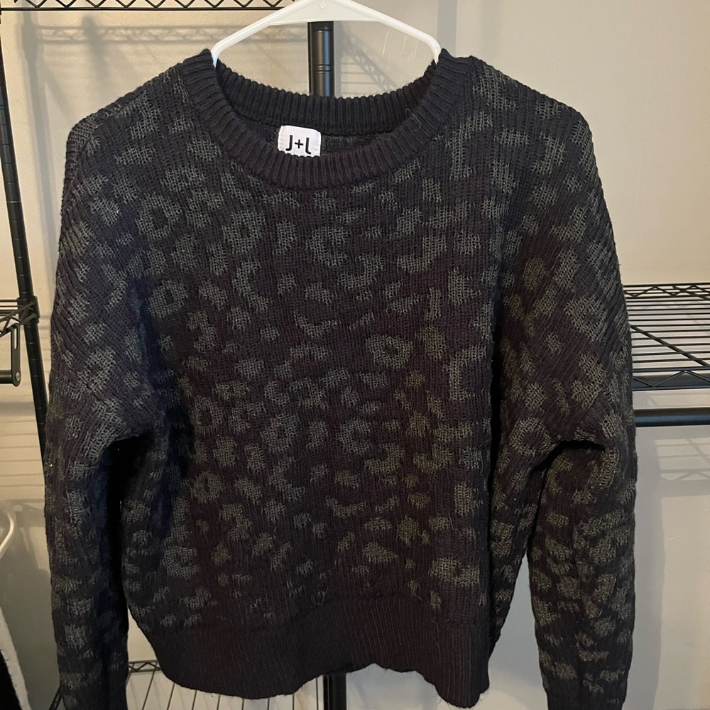 Animal print dark sweater